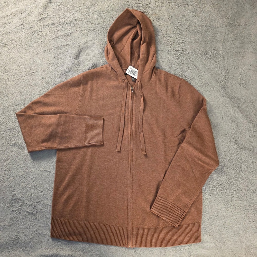 Torrid Yarn Cropped Zip Up Lounge Hoodie Nutmeg Brown Plus Size 2 2X